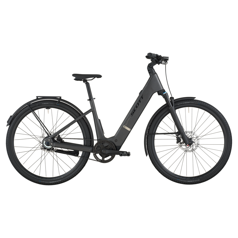 Scott Passage 10 Belt Wave eHybrid Bike in Midnight Grey
