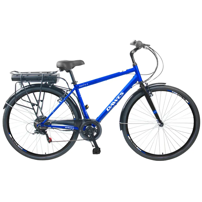 Dawes Discover-E 700c Electric Hybrid Bike in Blue