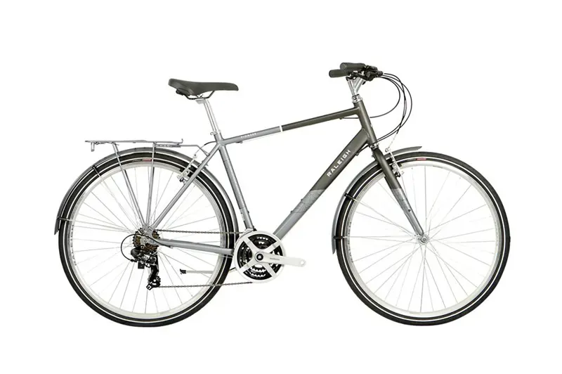 2020 Raleigh Pioneer Crossbar Hybrid Bike in Grey