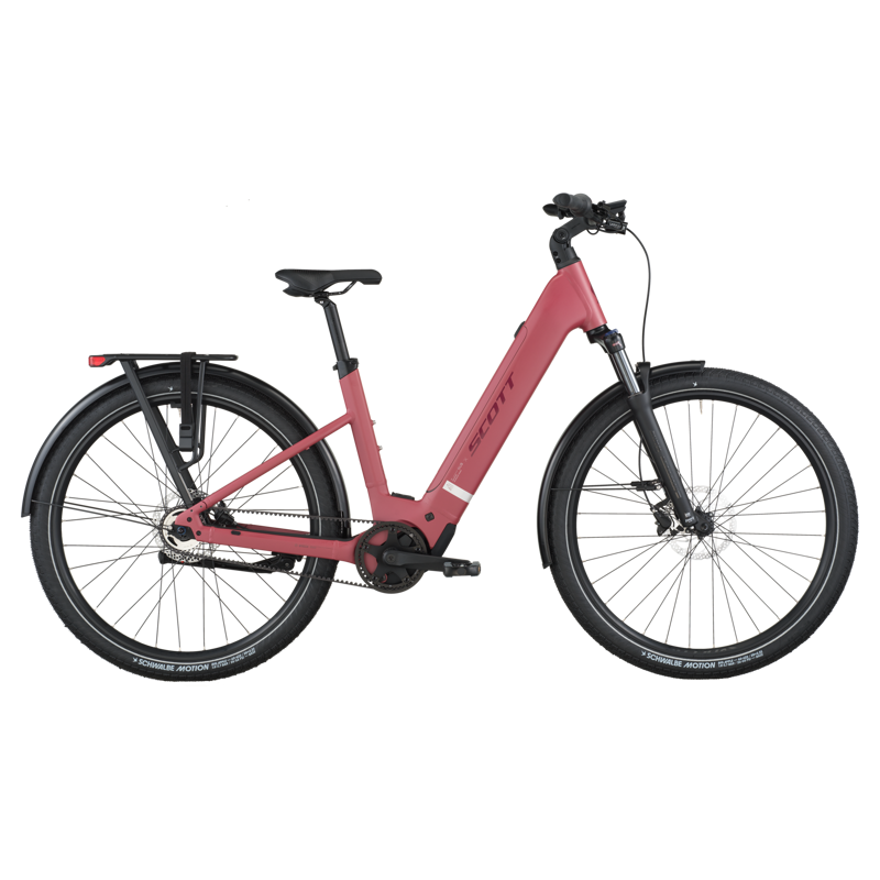 Scott Sub Tour 10 Wave eHybrid Bike in Magenta Red