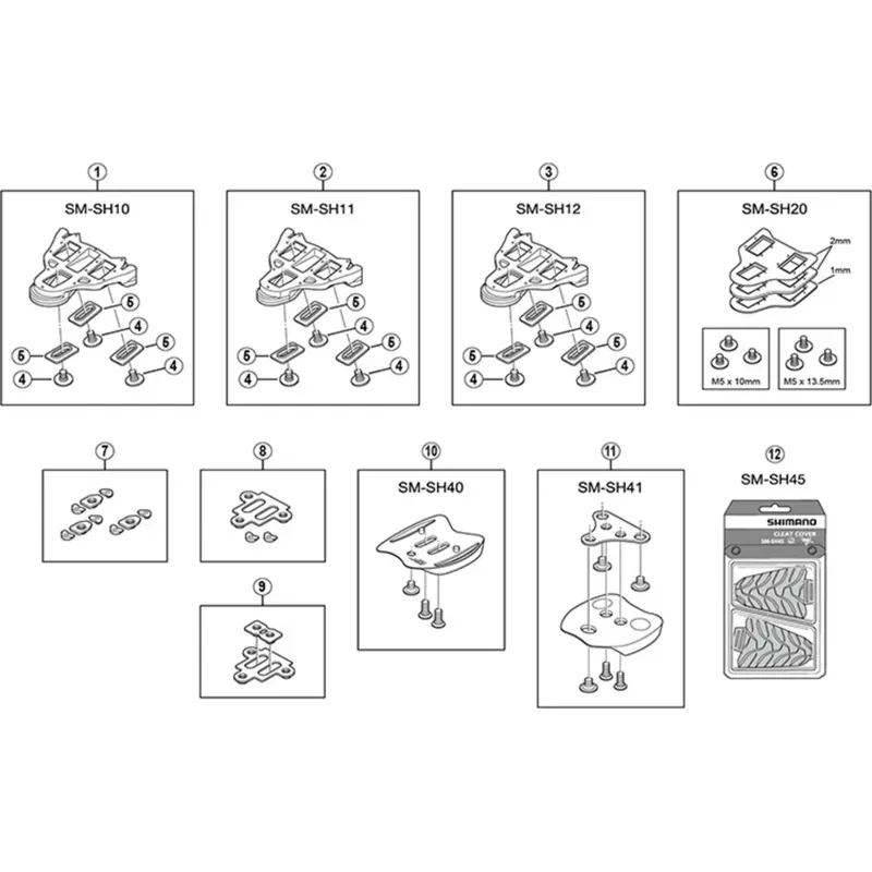 Shimano Spares Cleat Nut 5 Hole SPD Type in Silver/Black-1